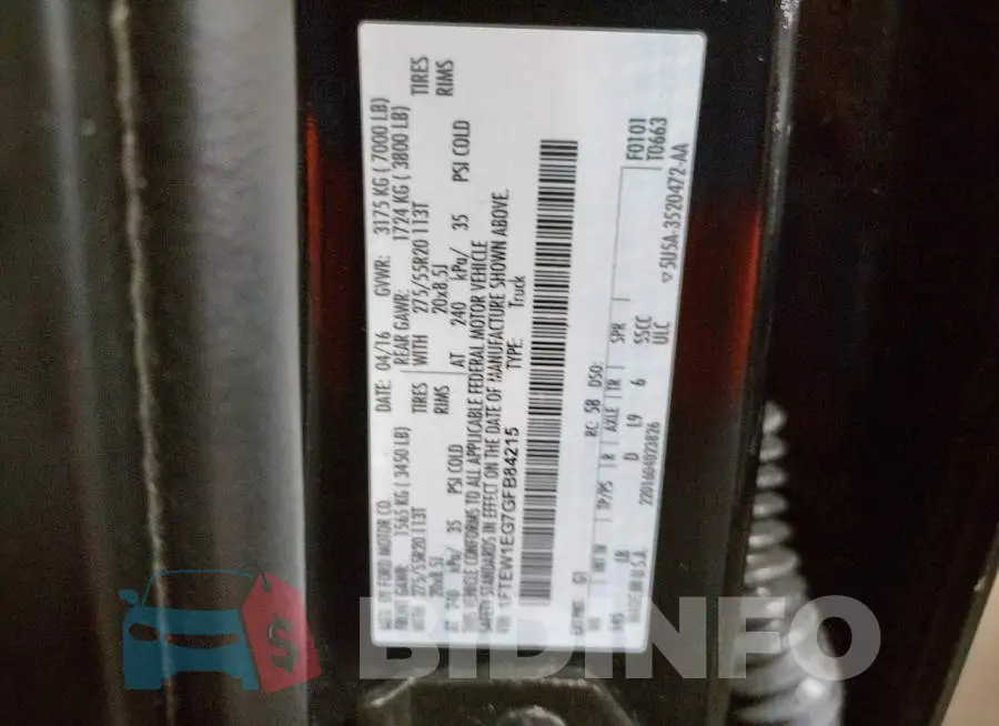 1FTEW1EG7GFB84215 Photo# 13