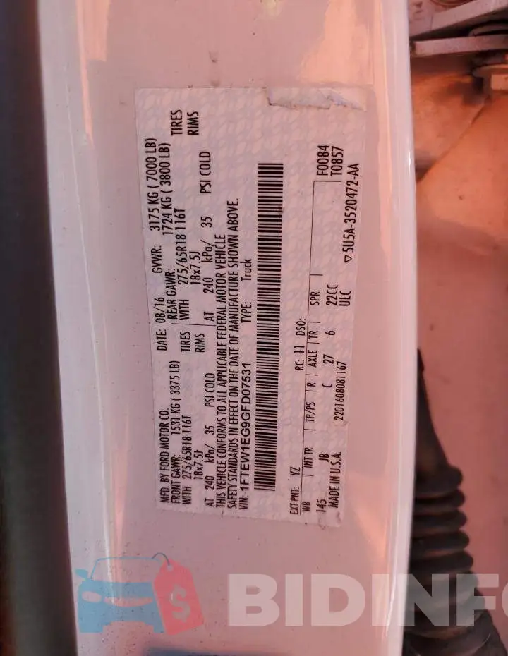 1FTEW1EG9GFD07531 Photo# 12