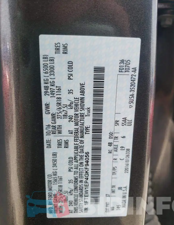 1FTEW1EP4GKF94056 Photo# 12