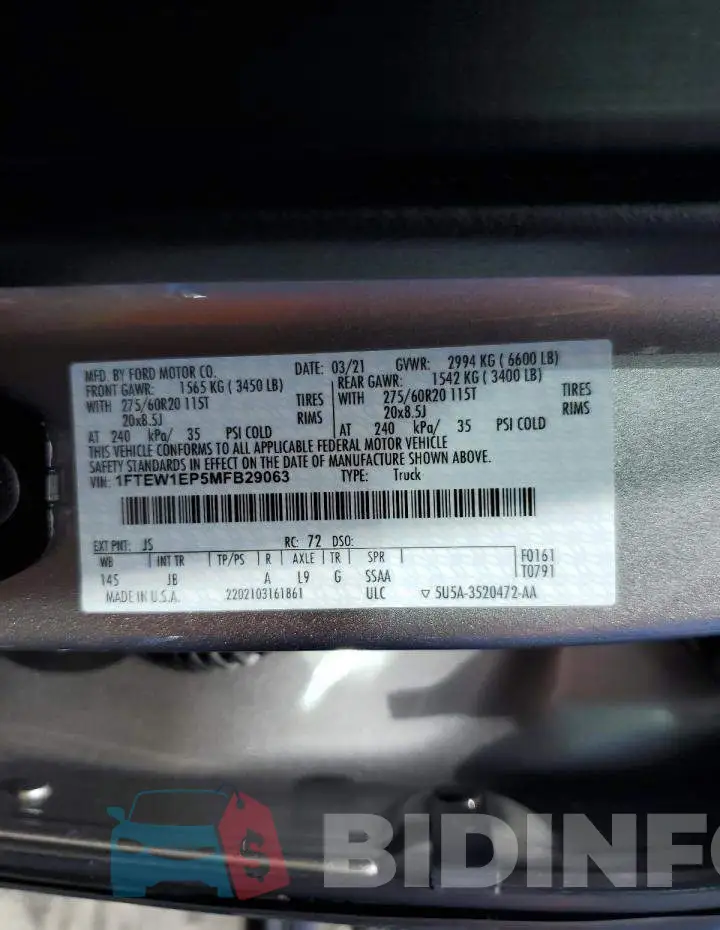 1FTEW1EP5MFB29063 Photo# 12