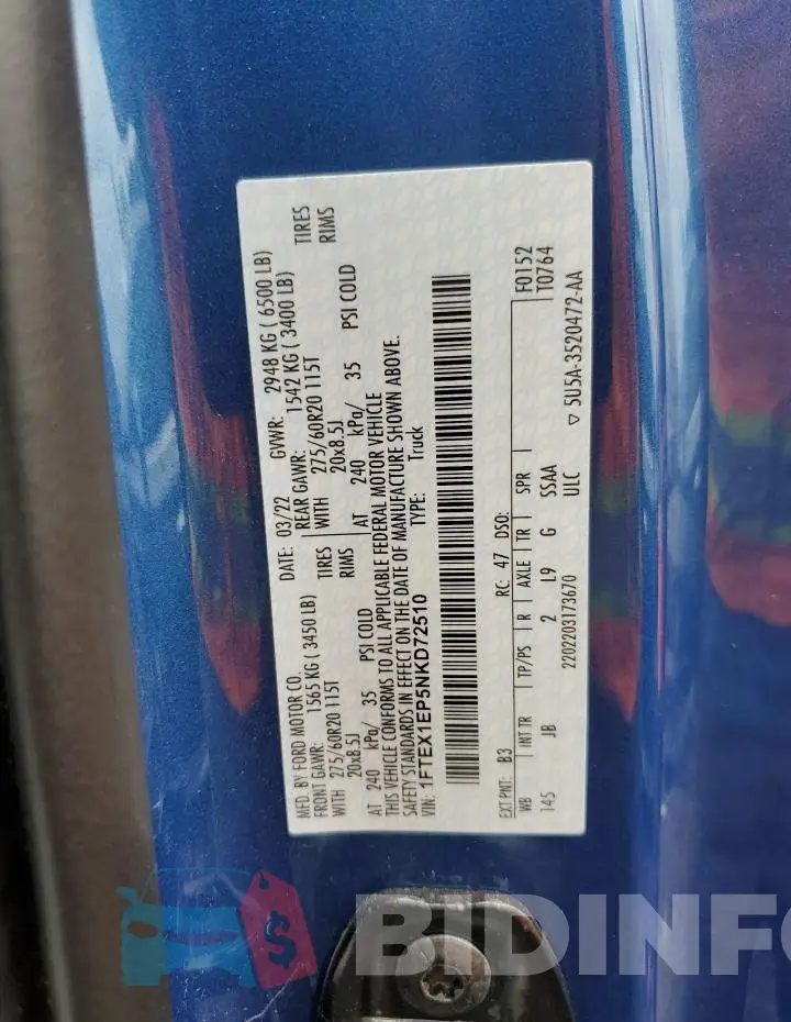 1FTEX1EP5NKD72510 Photo# 13