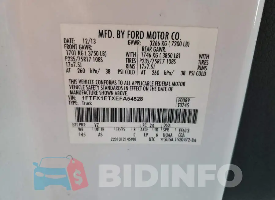 1FTFX1ETXEFA54828 Photo# 12