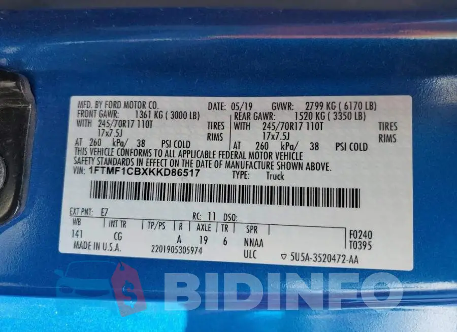 1FTMF1CBXKKD86517 Photo# 12
