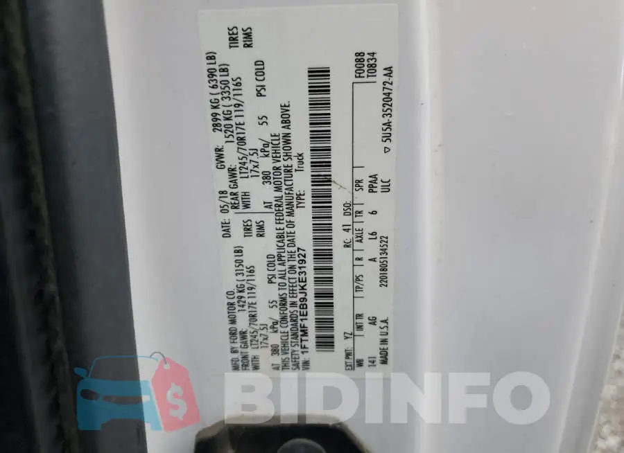 1FTMF1EB9JKE31927 Photo# 12