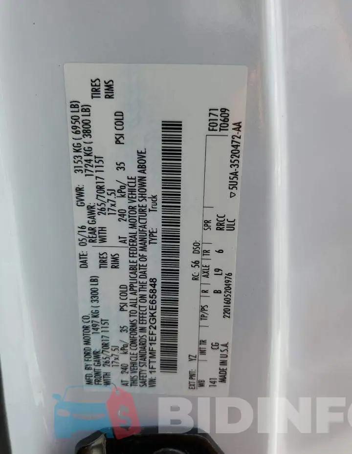 1FTMF1EF2GKE65848 Photo# 13