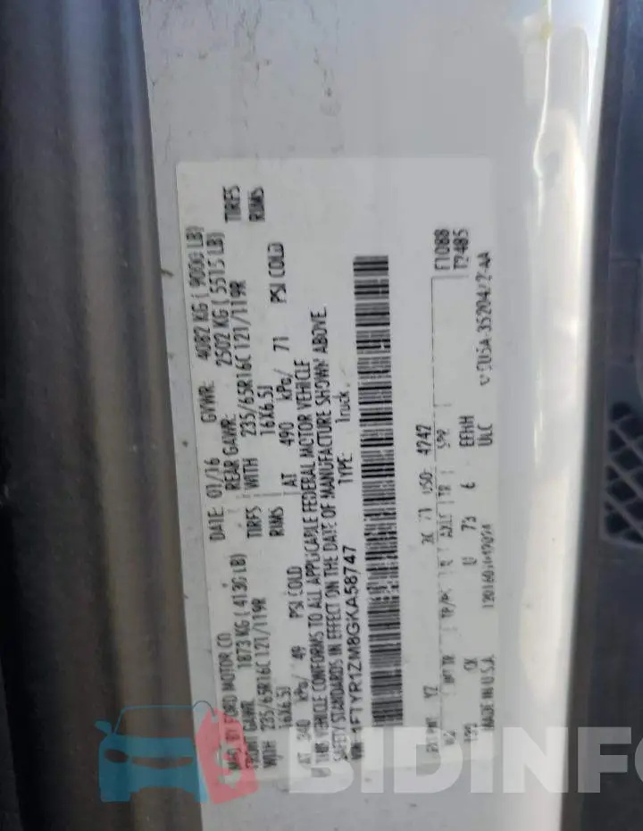 1FTYR1ZM8GKA58747 Photo# 13