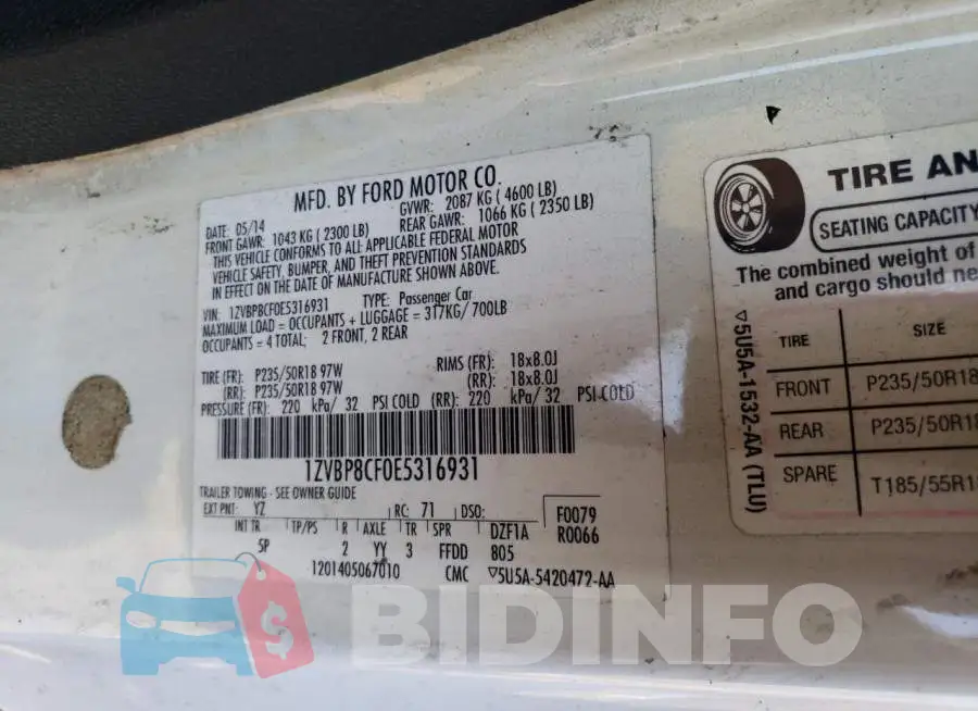 1ZVBP8CF0E5316931 Photo# 12