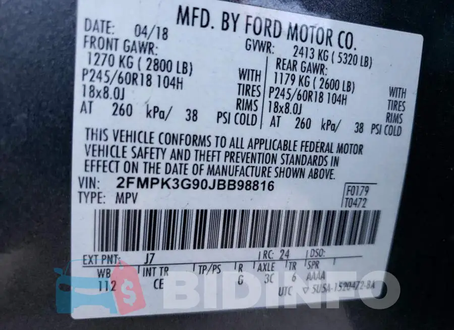 2FMPK3G90JBB98816 Photo# 13