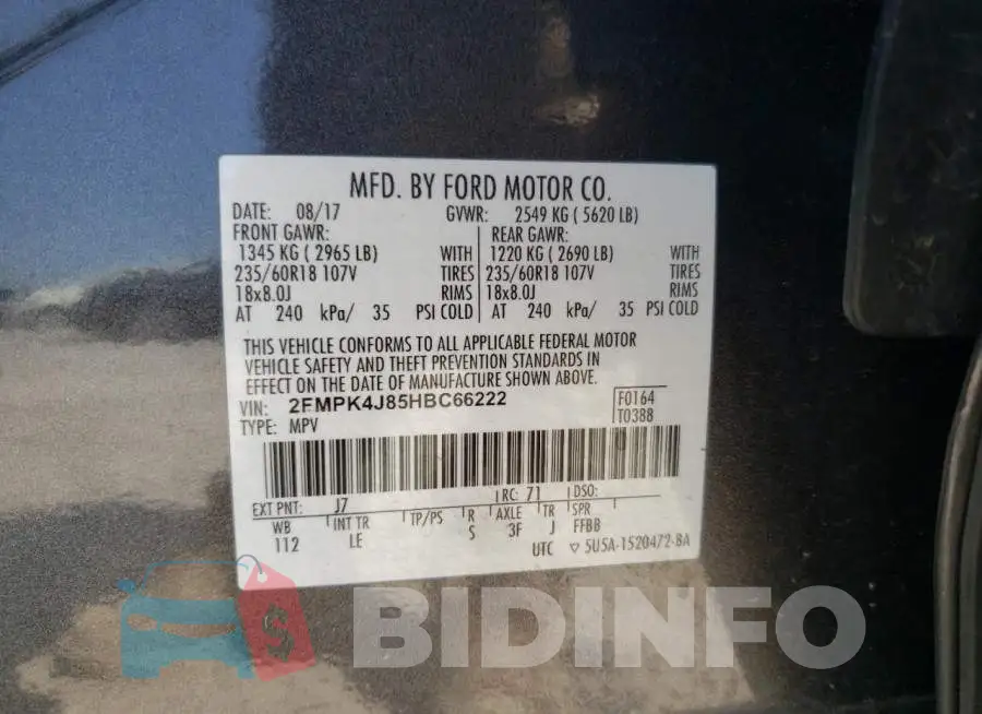 2FMPK4J85HBC66222 Photo# 14