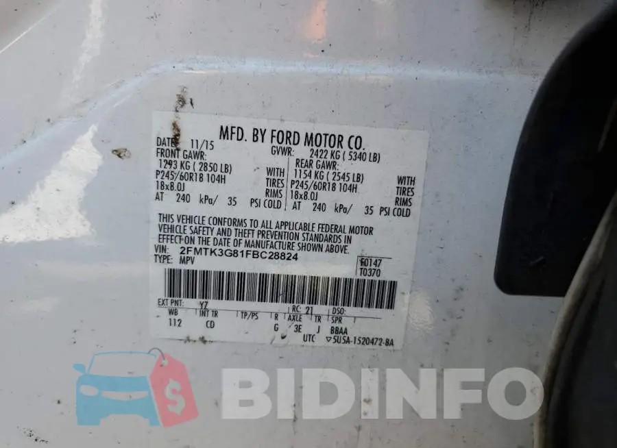 2FMTK3G81FBC28824 Photo# 13