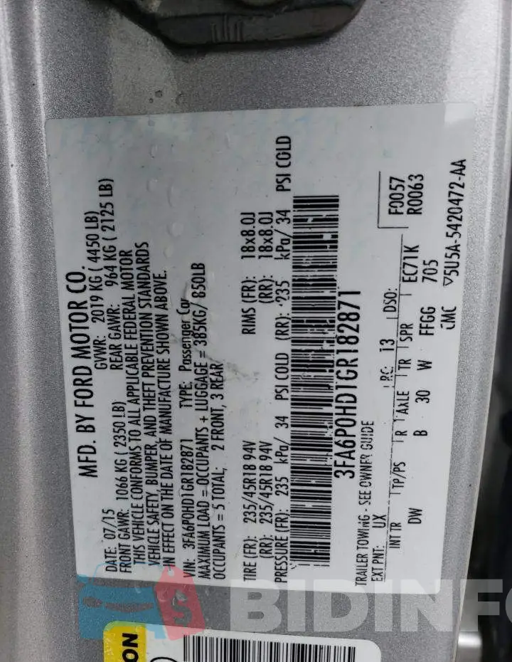 3FA6P0HD1GR182871 Photo# 12