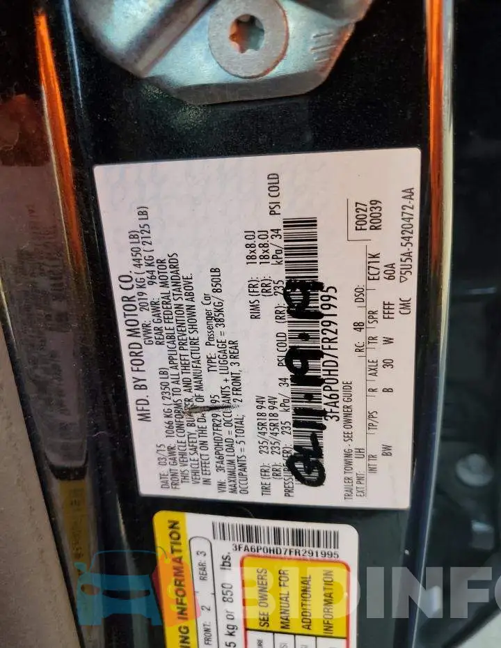 3FA6P0HD7FR291995 Photo# 13