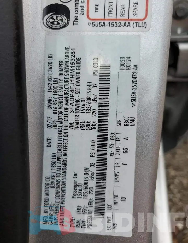 3FADP4EJ1HM153281 Photo# 12