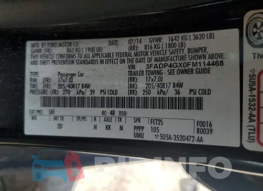 3FADP4GX0FM114468 Photo# 13