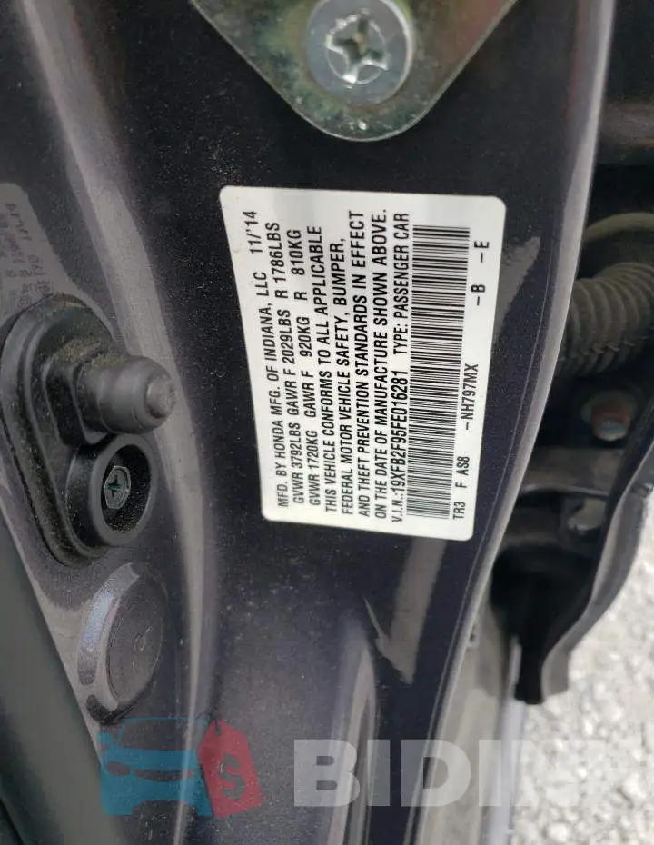 19XFB2F95FE016281 Photo# 12