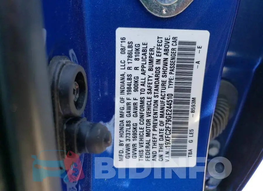 19XFC2F79GE244510 Photo# 12
