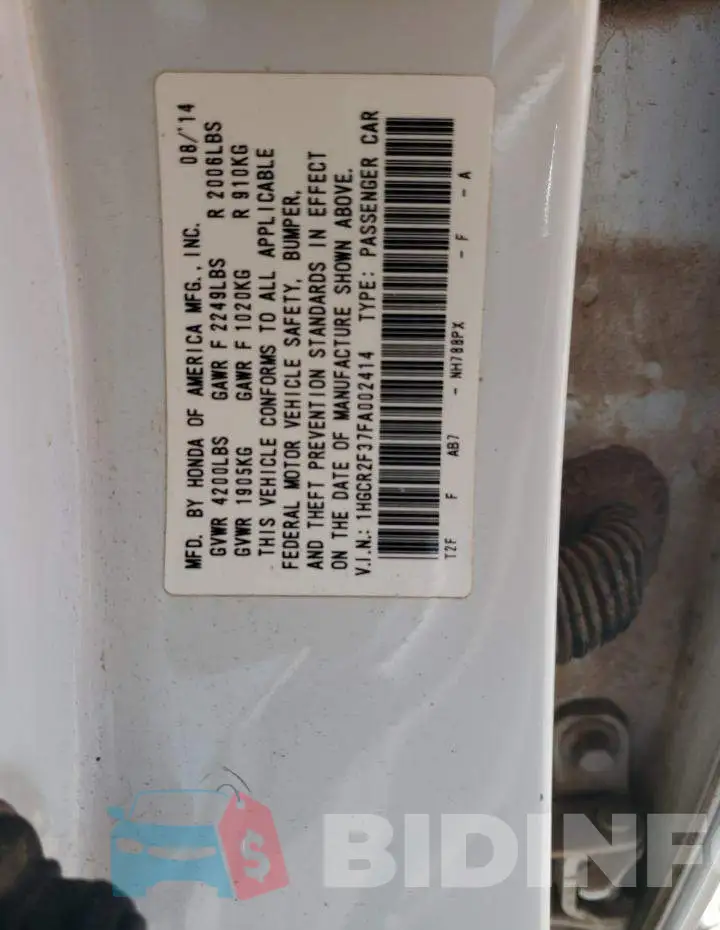 1HGCR2F37FA002414 Photo# 12