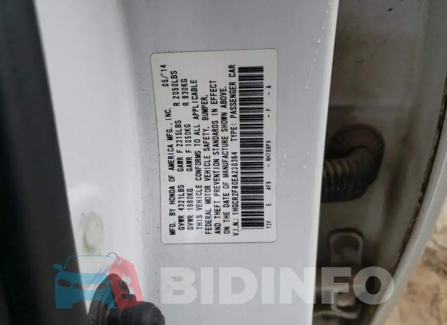 1HGCR2F80EA238364 Photo# 12
