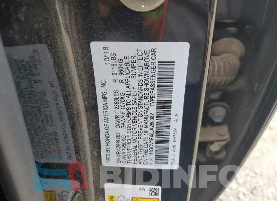 1HGCV1F45JA260082 Photo# 12