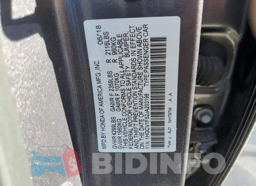 1HGCV1F52JA203198 Photo# 12
