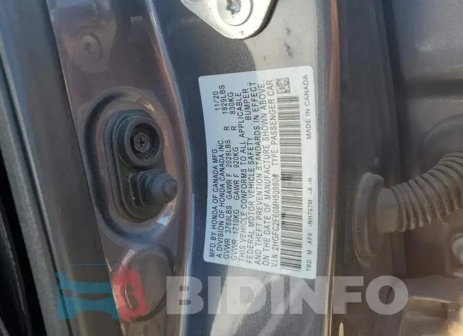 2HGFC2F60MH509808 Photo# 12