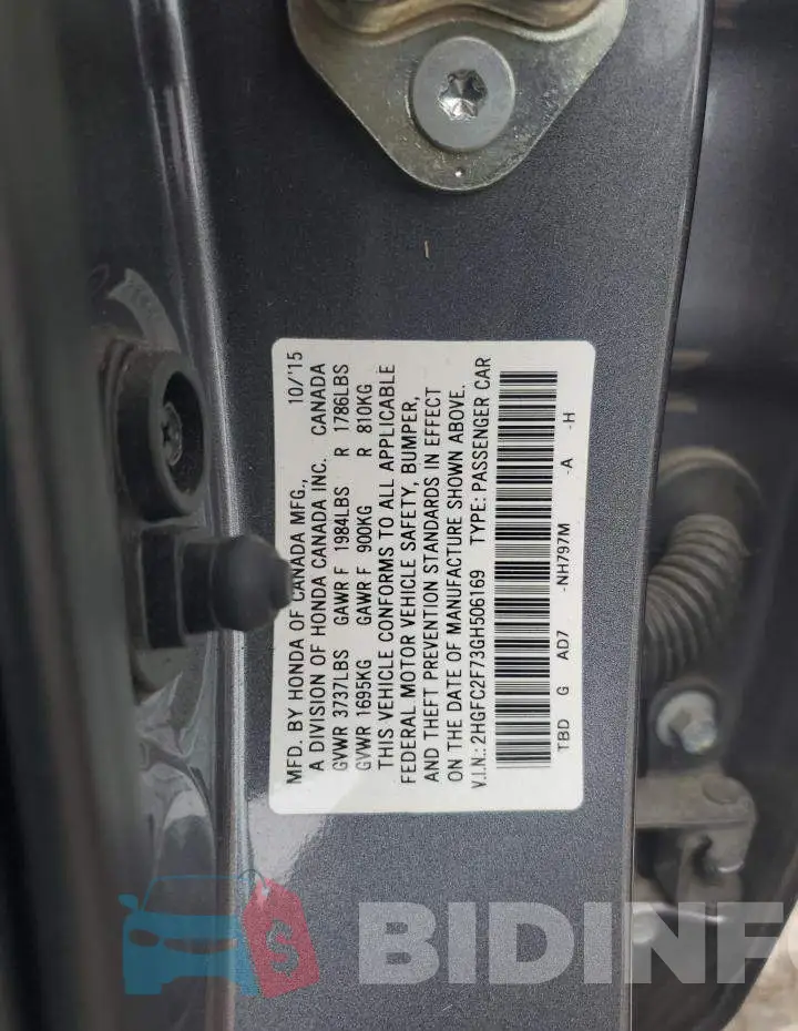 2HGFC2F73GH506169 Photo# 13