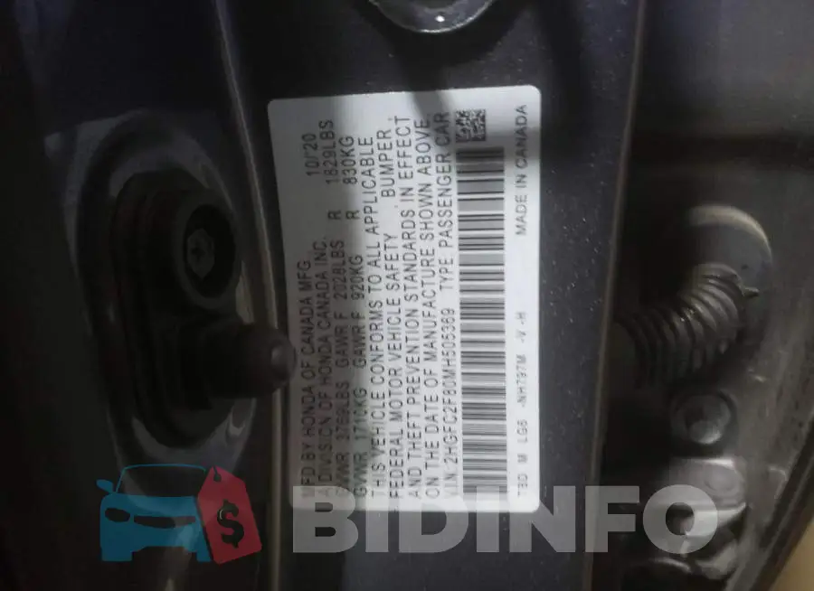 2HGFC2F80MH505369 Photo# 12