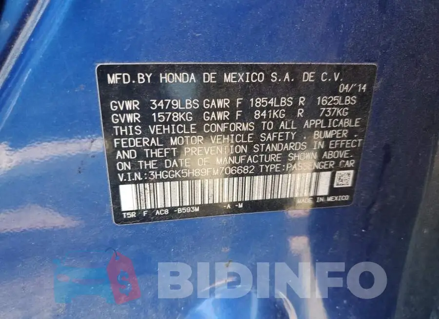 3HGGK5H89FM706682 Photo# 12
