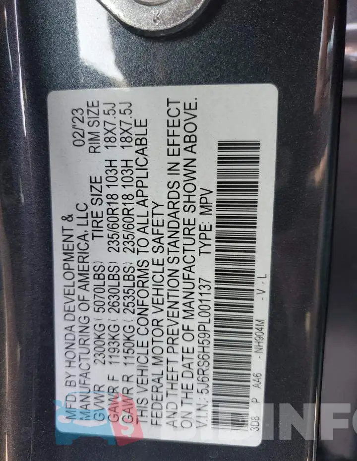 5J6RS6H59PL001137 Photo# 13