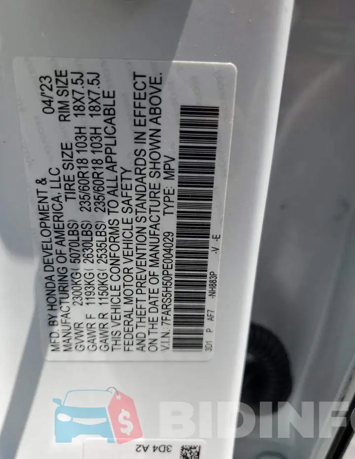 7FARS5H50PE004029 Photo# 14