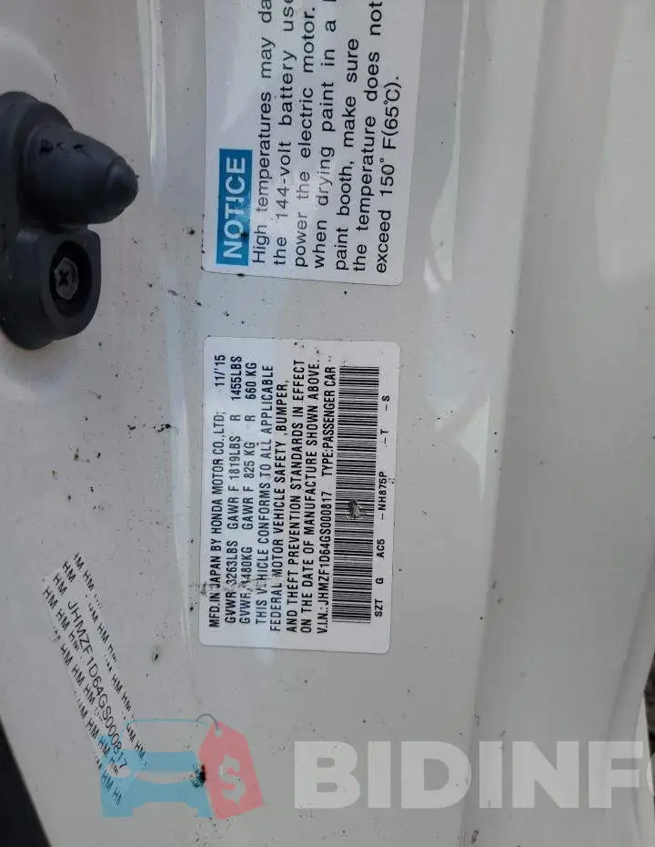 JHMZF1D64GS000817 Photo# 12