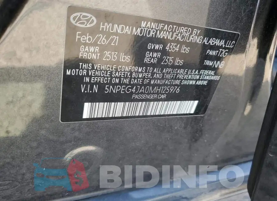 5NPEG4JA0MH125976 Photo# 12