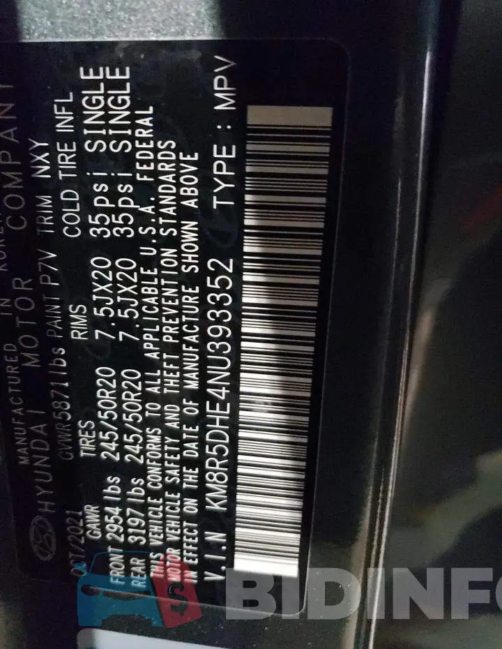 KM8R5DHE4NU393352 Photo# 12