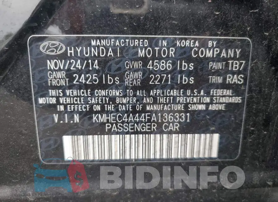 KMHEC4A44FA136331 Photo# 13