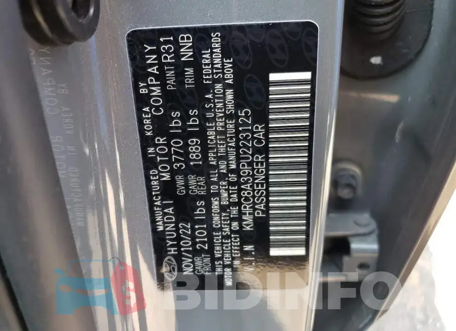 KMHRC8A39PU223125 Photo# 13