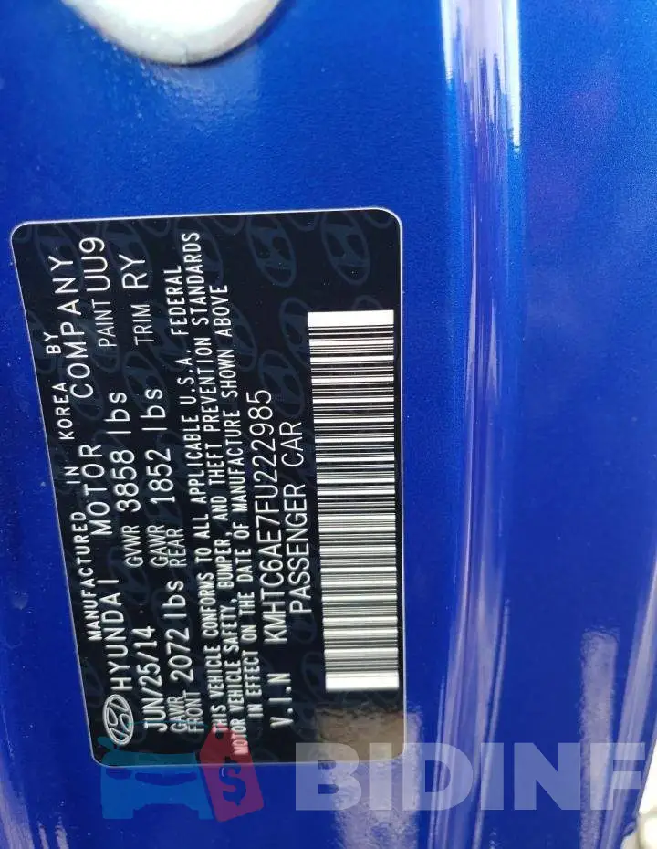 KMHTC6AE7FU222985 Photo# 12
