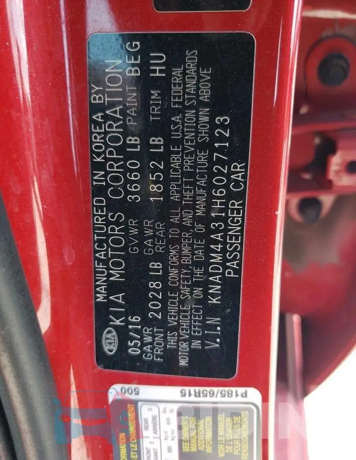 KNADM4A31H6027123 Photo# 12