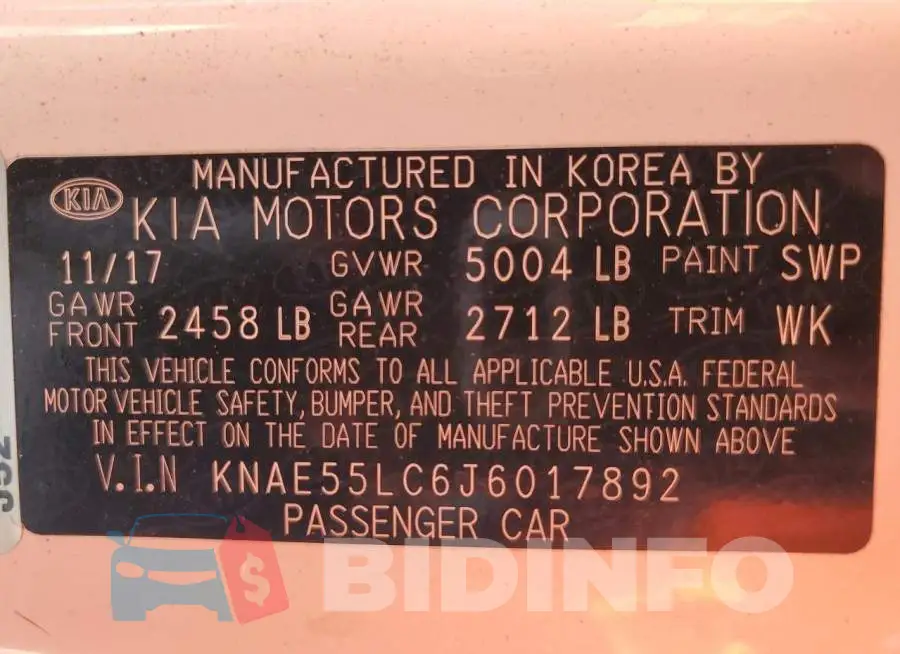 KNAE55LC6J6017892 Photo# 13