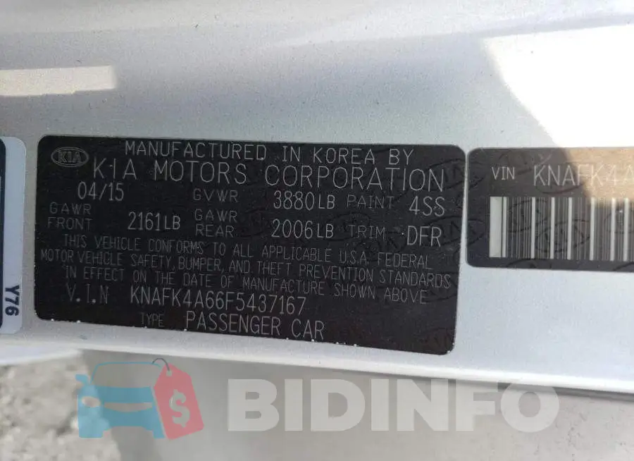 KNAFK4A66F5437167 Photo# 12