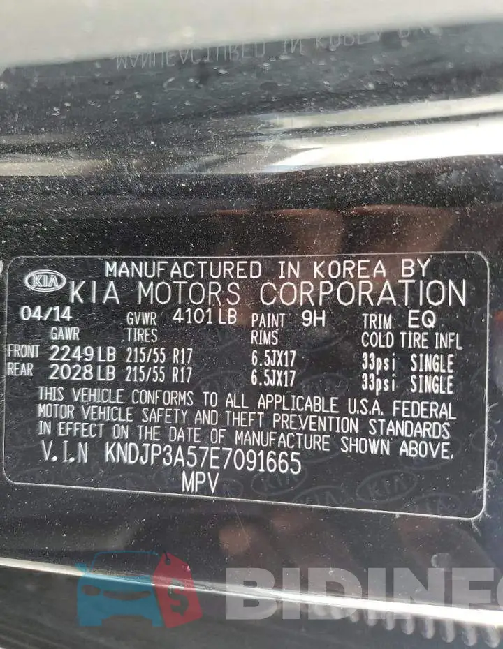 KNDJP3A57E7091665 Photo# 12