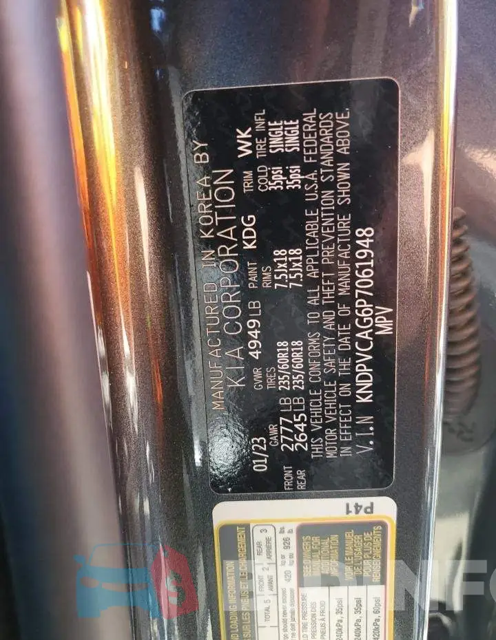 KNDPVCAG6P7061948 Photo# 13