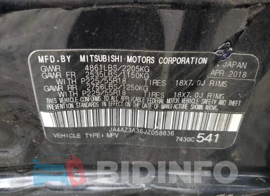 JA4AZ3A36JZ058836 Photo# 13