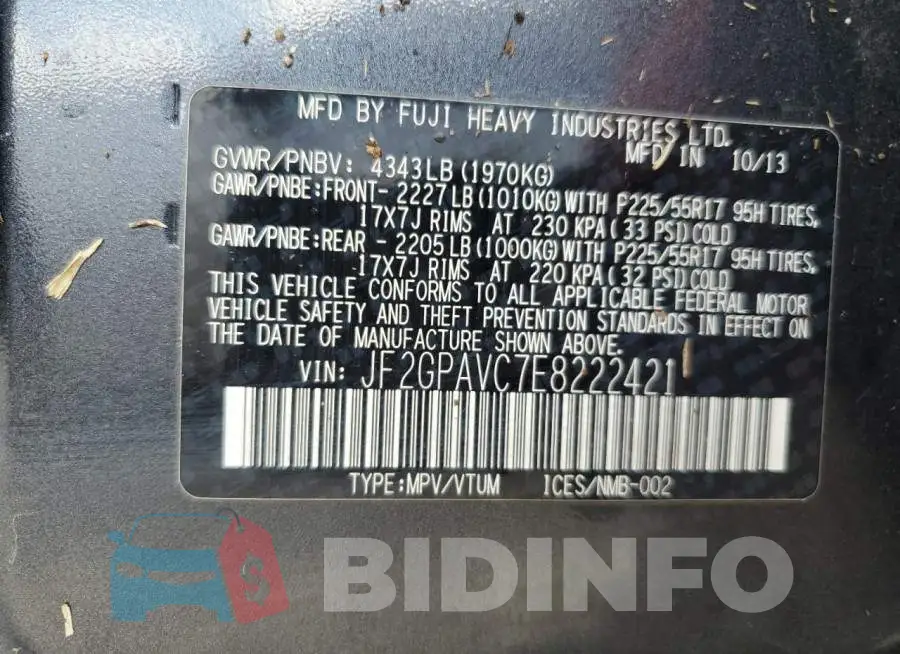 JF2GPAVC7E8222421 Photo# 13