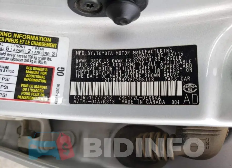 2T1BURHEXFC395448 Photo# 12