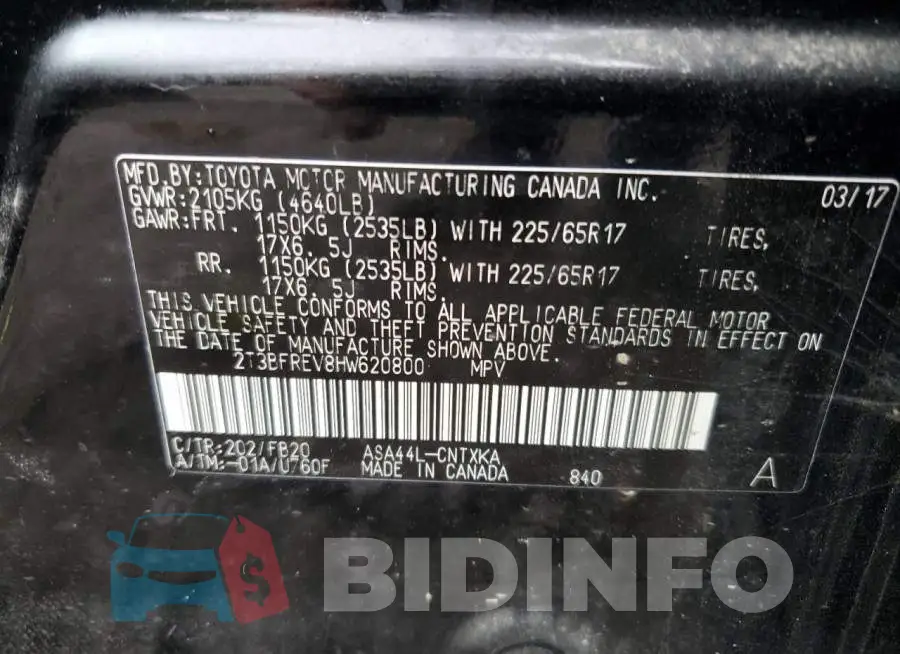 2T3BFREV8HW620800 Photo# 13