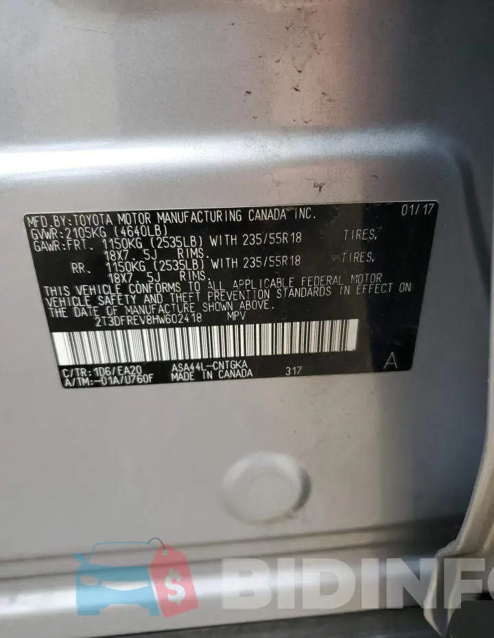 2T3DFREV8HW602418 Photo# 13