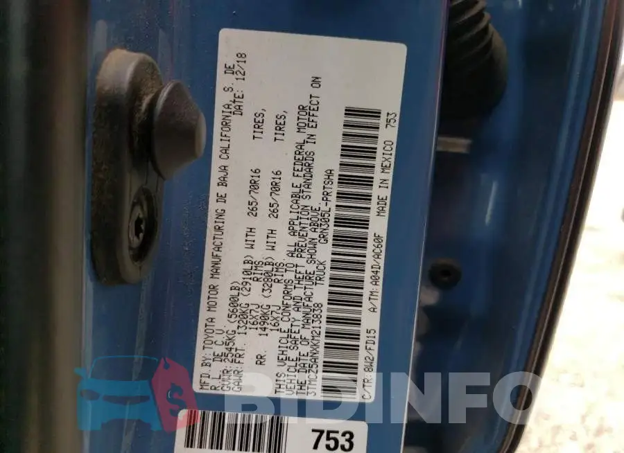 3TMCZ5ANXKM213838 Photo# 12