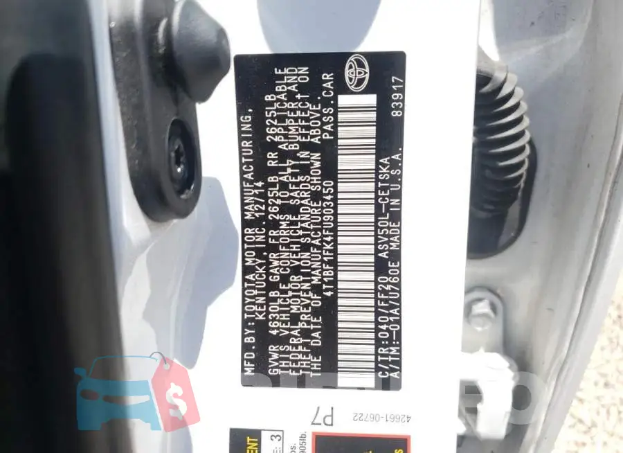 4T1BF1FK4FU903450 Photo# 12