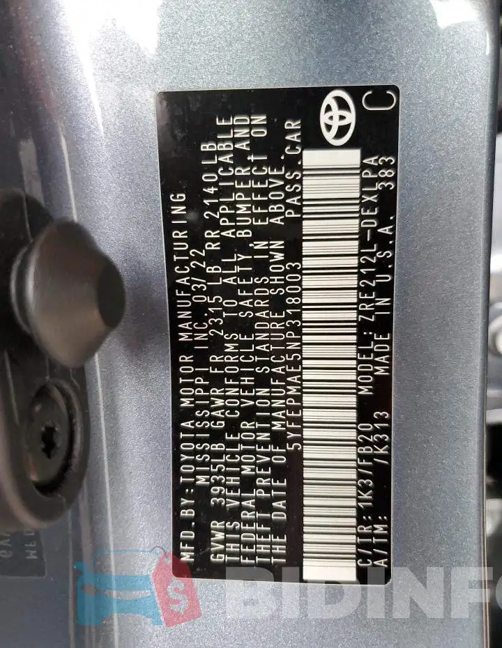 5YFEPMAE5NP318003 Photo# 12