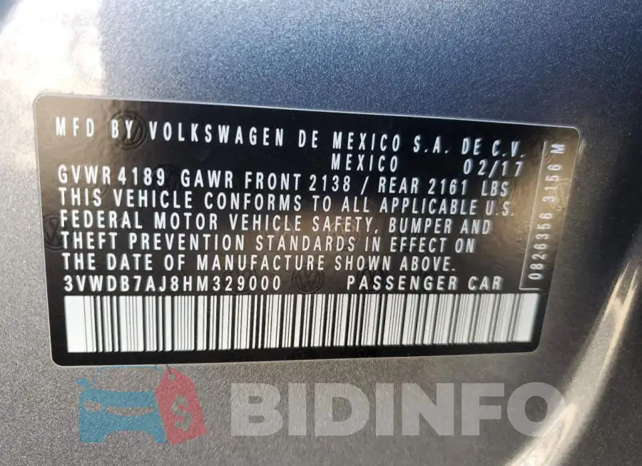 3VWDB7AJ8HM329000 Photo# 12